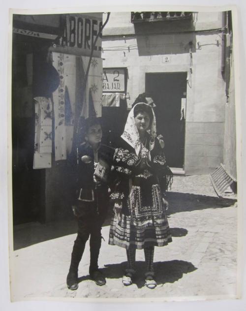 Possibly Peruvian Boy and Woman in Market Place