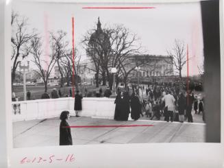U.S. Capitol Building with a Long Ling of People Waiting to Pay their Respects to the Body of John F. Kennedy