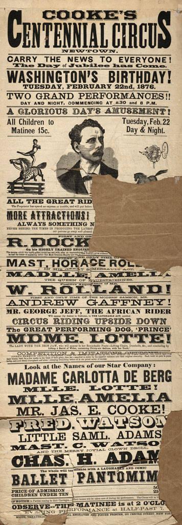 Cooke's Centennial Circus: February 22, 1876