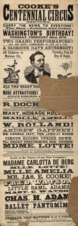 Cooke's Centennial Circus: February 22, 1876