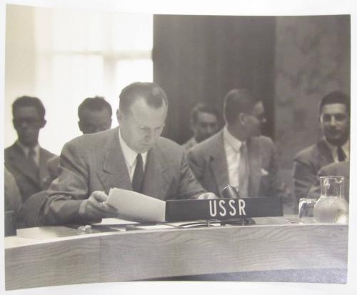 Man Reading Papers at the United Nations Conference