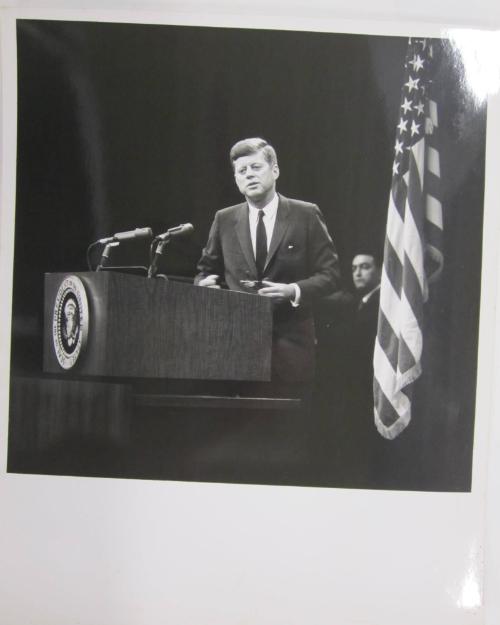John F. Kennedy Speaking at Podium