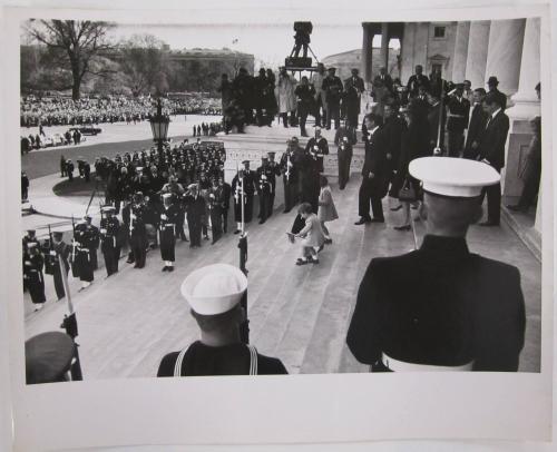 Jacqueline and John, Jr. and Caroline Kennedy, Robert Kennedy, and Other Kennedy Family Members Walking Down the Steps of the U.S. Capitol