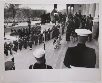 Jacqueline and John, Jr. and Caroline Kennedy, Robert Kennedy, and Other Kennedy Family Members Walking Down the Steps of the U.S. Capitol