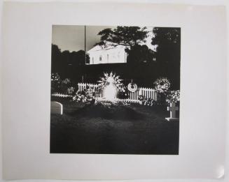 Night View of Grave of John F. Kennedy, Below Cutis Lee Mansion, Arlington National Cemetery