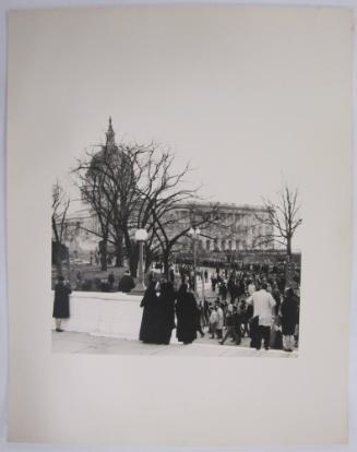 U.S. Capitol Building with a Long Line of People Waiting to Pay their Respects to the Body of John F. Kennedy