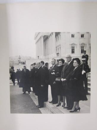 Dean Rusk and Earl Warren Among Others Standing Near the U.S. Capitol Building