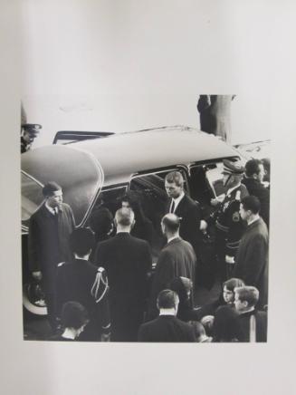 Jacqueline Kennedy, Robert F. Kennedy, and Others Standing Beside a Limousine