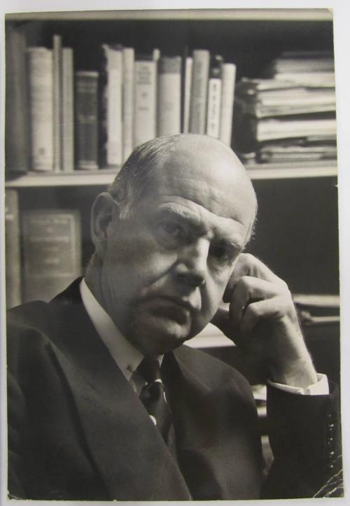 Portrait of Man in Front of Book Shelf