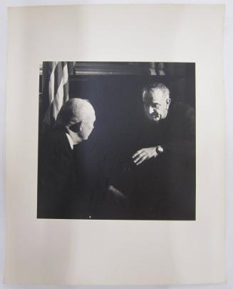 Dwight Eisenhower and Lyndon Johnson in Johnson's Office in the Executive Office Building
