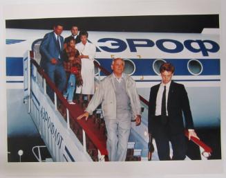 Soviet President Mikhail Gorbachev Arriving at Vnukovo Airport, Moscow, Following the Collapse of the Coup