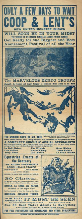 Coop & Lent's New United Monster Shows: July 31, 1916