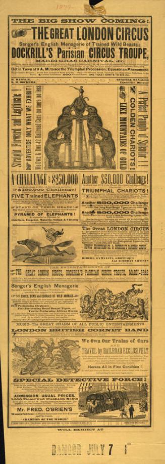 Cooper & Bailey Great London: July 7, 1877