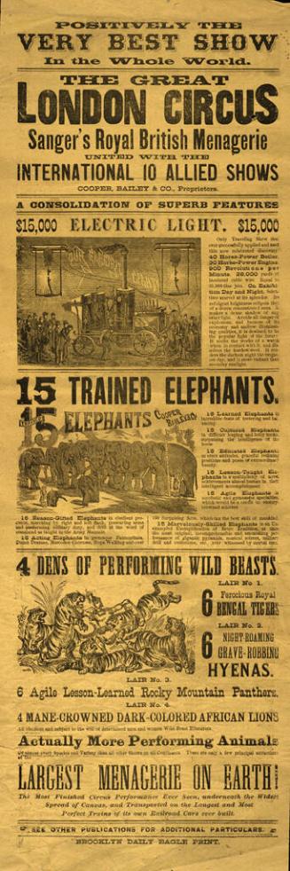Cooper & Bailey Great London Circus: May 10-15, 1880