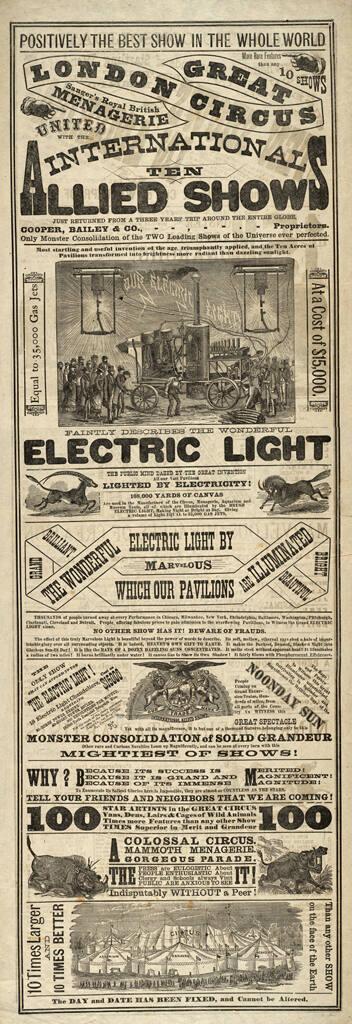 Cooper & Bailey Great London & Sanger's Royal Menagerie: June 28, 1880