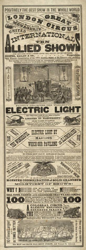 Cooper & Bailey Great London & Sanger's Royal Menagerie: June 28, 1880
