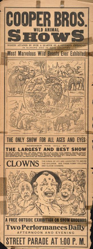 Cooper Bros. Wild Animal Shows: August 20, 1926