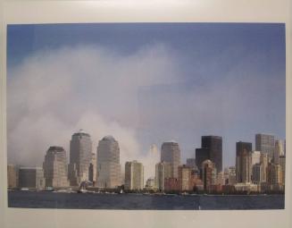 Lower Manhattan with White Smoke in Place of The Twin Towers of The World Trade Center, September 12, 2001