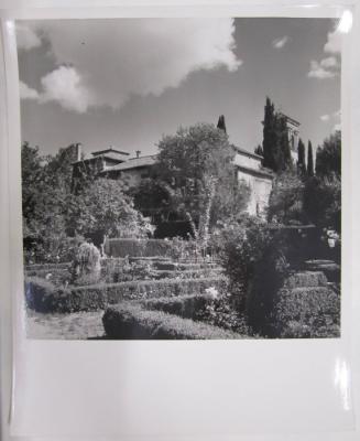 Garden Leading to a Villa Obscured by Trees
