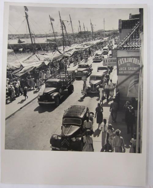 Busy Seaside Market and Street