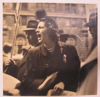Woman Shouts During Political Rally