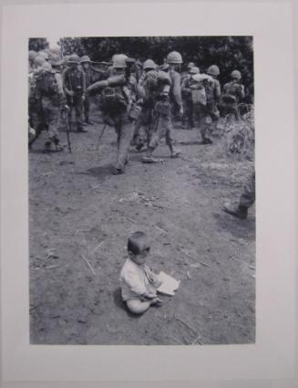 Abandoned Child Squats on the Ground After her Parents Fled the Arrival of Vietnamese Marines Searching for Mountain Tribesmen who Favor Movement to Autonomy.
