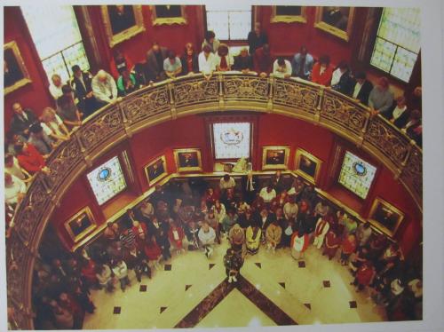 New Jersey State House Prayer Service (A Bagpiper Plays at the State House Rotunda)