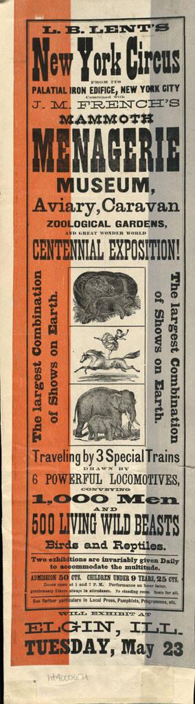 New York Circus: L.B. Lent & French: May 23, 1876