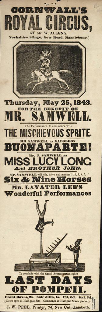 Cornwall's Royal Circus: May 25, 1843