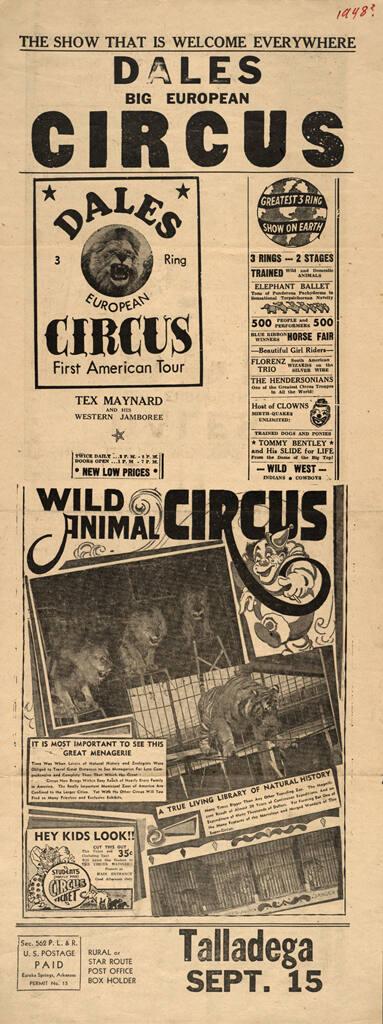 Dales Big European Circus: September 15, 1948