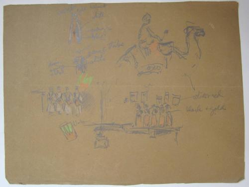 Study of Arabian Circus Scene with Camel