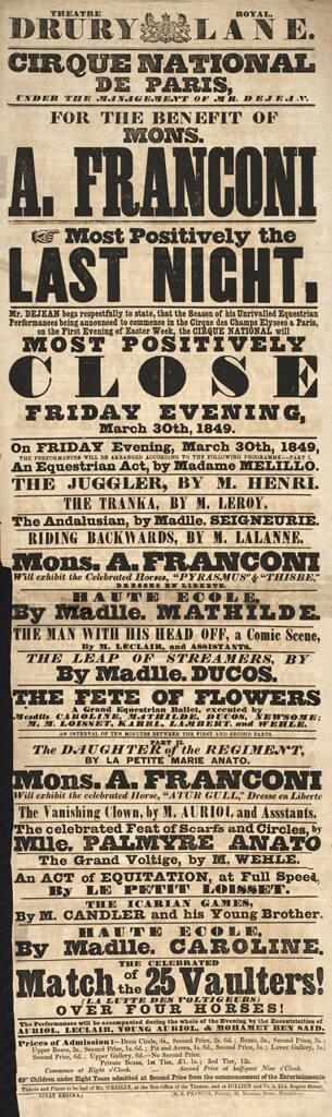 Drury Lane: March 30, 1849