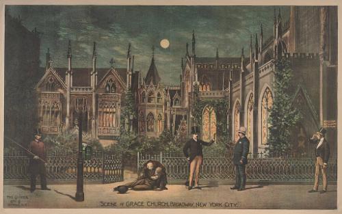 Scene of Grace Church, Broadway, NYC