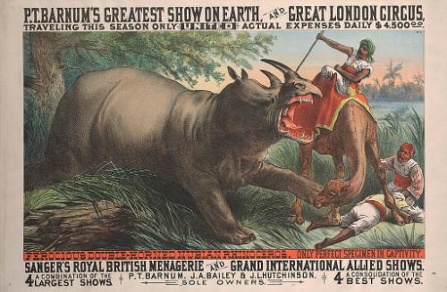 Barnum & London: Ferocious Double Horned Nubian Rhinoceros
