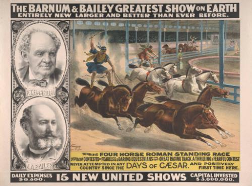 Barnum & Bailey: Terrific Four Horse Roman Standing Race