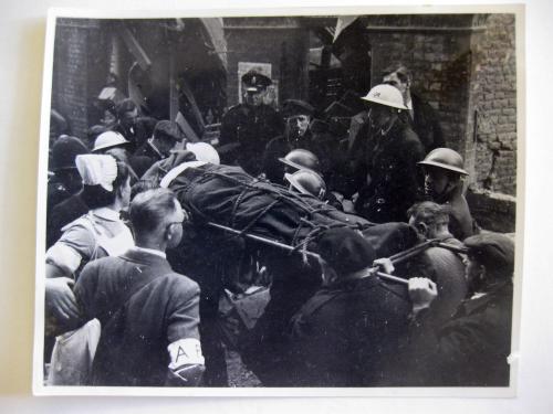 Scenes of the aftermath of German bombing in London, 1944-1945