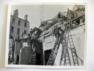 Scenes of the aftermath of German bombing in London, 1944-1945