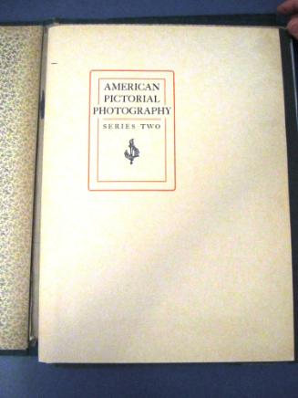 American Pictorial Photography, Series Two, Camera Club of New York Portfolio Title Page