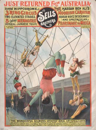 Sells Bros. & Hassan Ben Ali's Moorish Caravan: The Wonderful Silbons Aerial Artists