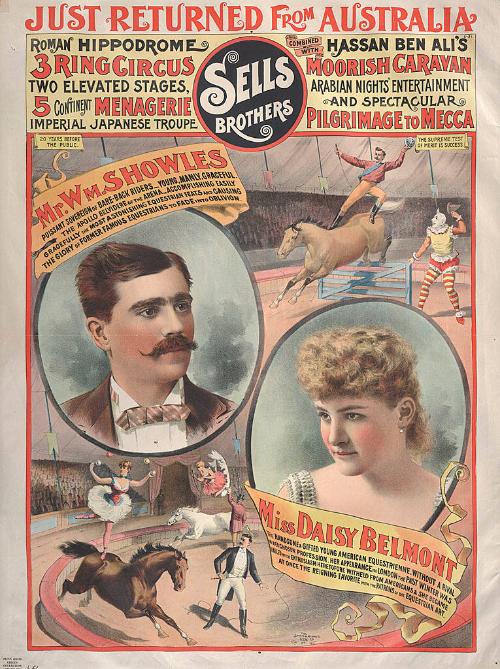 Sells Bros. & Hassan Ben Ali's Moorish Caravan: Mr. William Showles and Miss Daisy Belmont