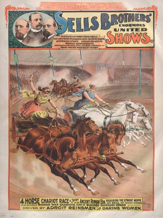 Sells Bros. Enormous United Shows: 4 Horse Chariot Race