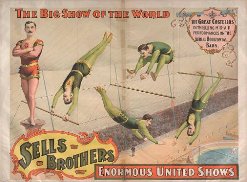 Sells Bros. Big Show Of The World: The Great Costellos On Aerial Horizontal Bars