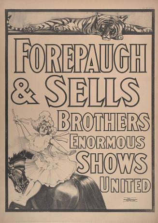 Forepaugh-Sells Enormous Shows United: Black and White Printer's Proof