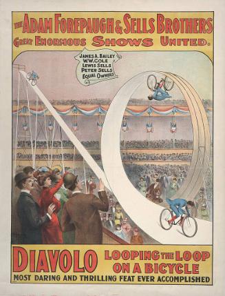 Forepaugh-Sells Great Enormous Shows United: Diavolo Looping the Loop On a Bicycle