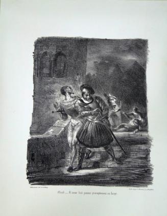Mephistopheles and Faust Fleeing after the Duel (from Illustrations to Faust)