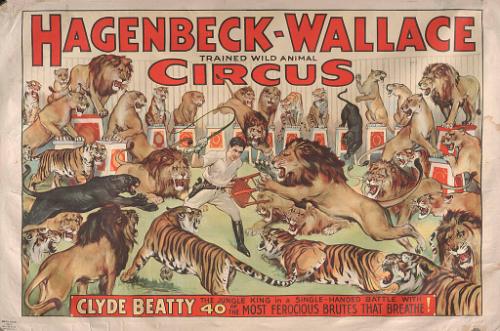 Hagenbeck-Wallace: Clyde Beatty Battles 40 Brutes
