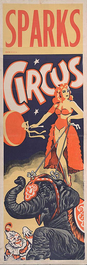 Sparks Circus: Girl Standing On Elephant Head
