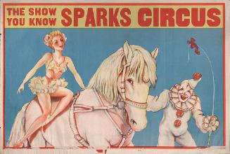 Sparks Circus "The Show You Know": Girl On White Bareback Horse