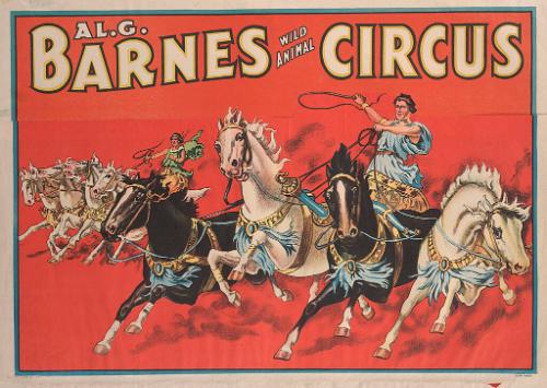 Al. G. Barnes Circus: Two 4-Horse Chariot Races