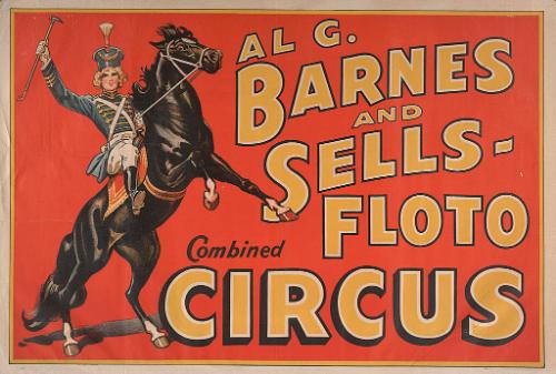 Al. G. Barnes-Sells Floto Combined Circus: Girl On Black Horse